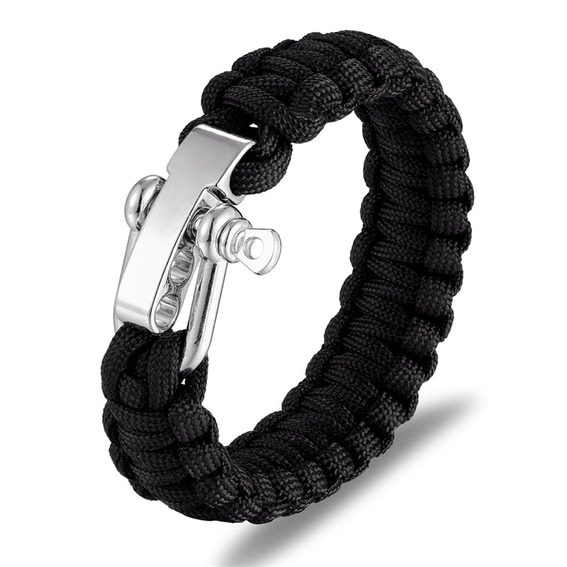 Adjustable Braided Wristband with Stainless Steel Buckle