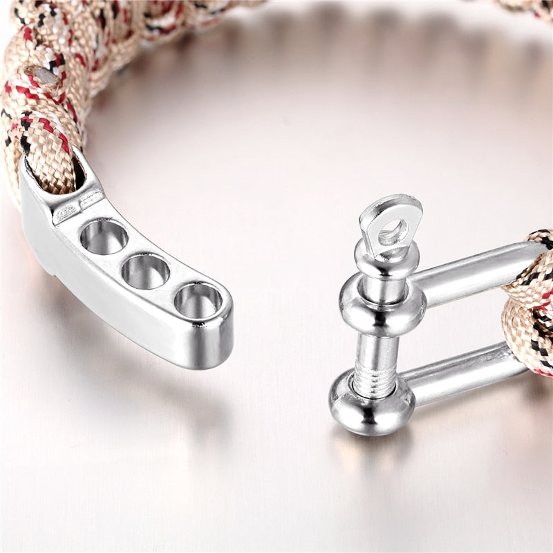 Adjustable Braided Wristband with Stainless Steel Buckle